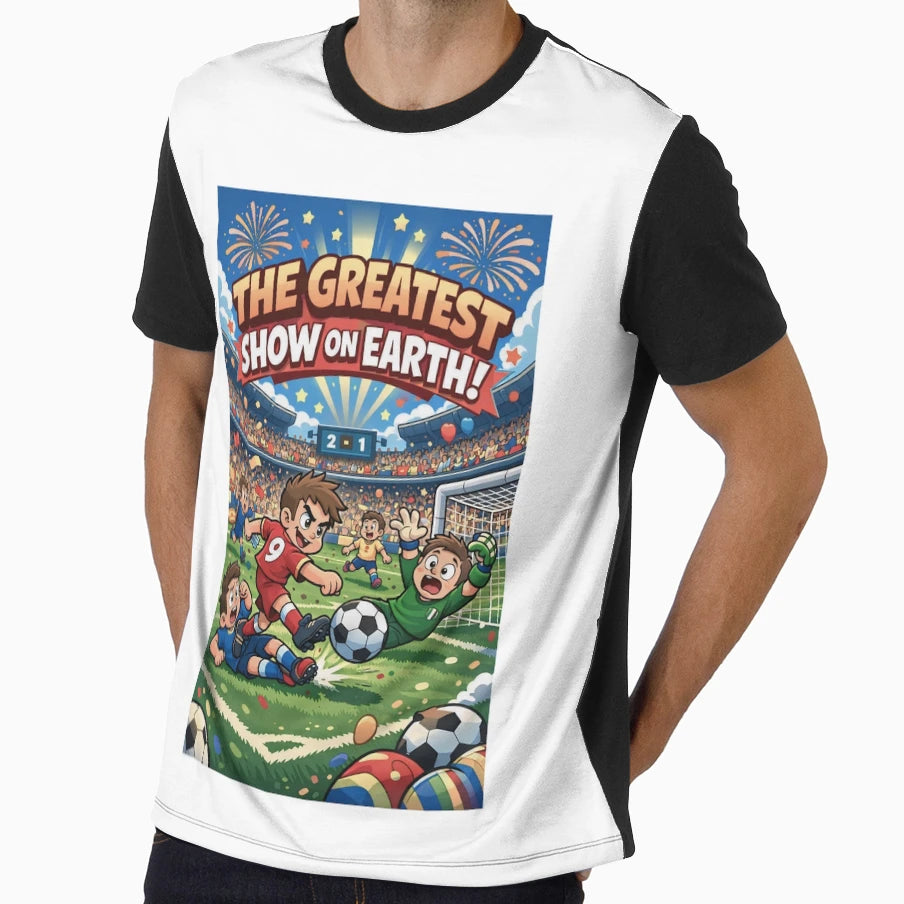 Greatest Show Earth Soccer Cartoon Fun T-Shirt - Streetwear Style Unisex - T-Shirt, Sweatshirt, Hoodie