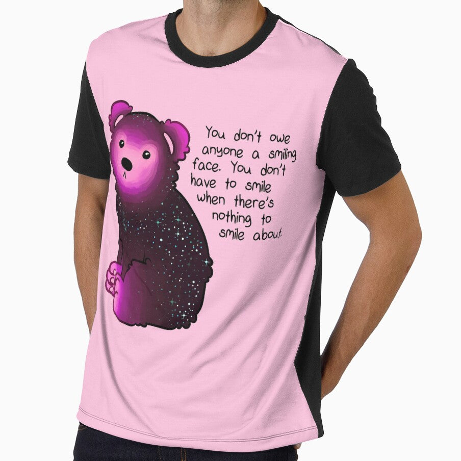"You don't have to smile" Galaxy Bear by - Adult & Kids T-Shirts, Sweatshirts & Hoodies apparel design preview 1