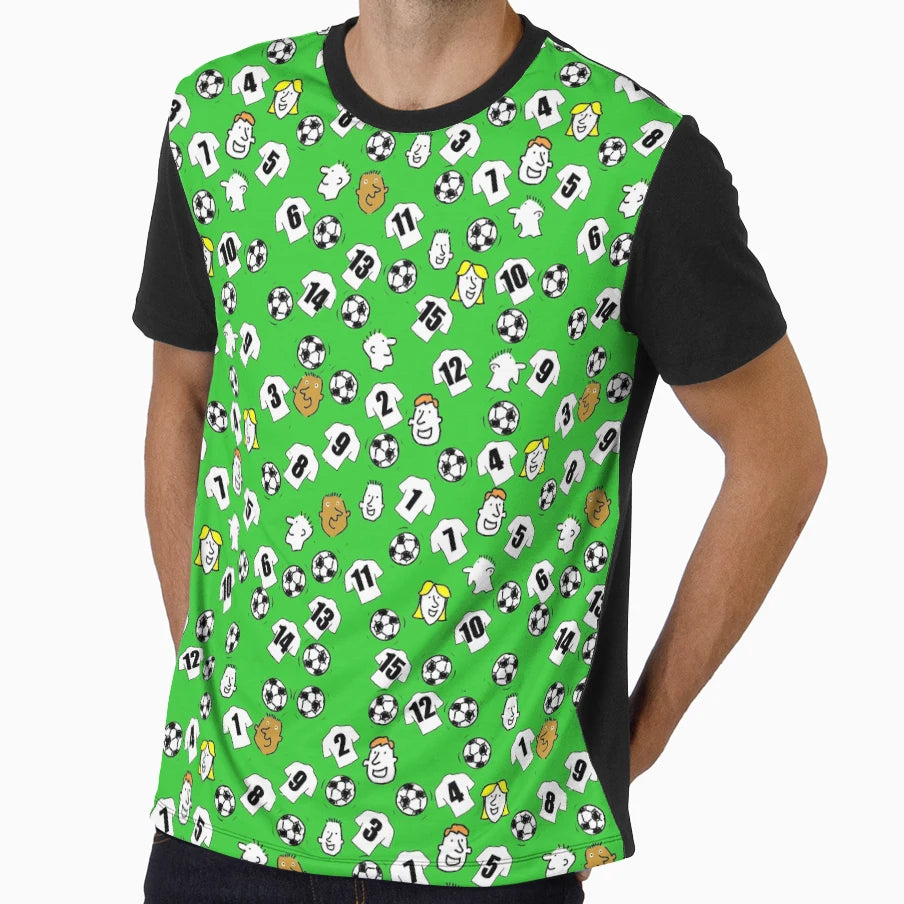 Cartoon Footballs White Shirts Fans T-Shirt - Graphic Print Men Women - T-Shirt, Sweatshirt, Hoodie