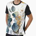 Boho Blue and Gold Eucalyptus by Peek-Designs - Adult & Kids T-Shirts, Sweatshirts & Hoodies apparel design preview 1