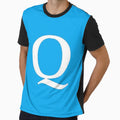 Letter Q Blue T-Shirt - Streetwear Style for Adults - T-Shirt, Sweatshirt, Hoodie