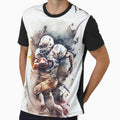 American Football Player Watercolour T-Shirt - Aesthetic Graphic Men Women - T-Shirt, Sweatshirt, Hoodie