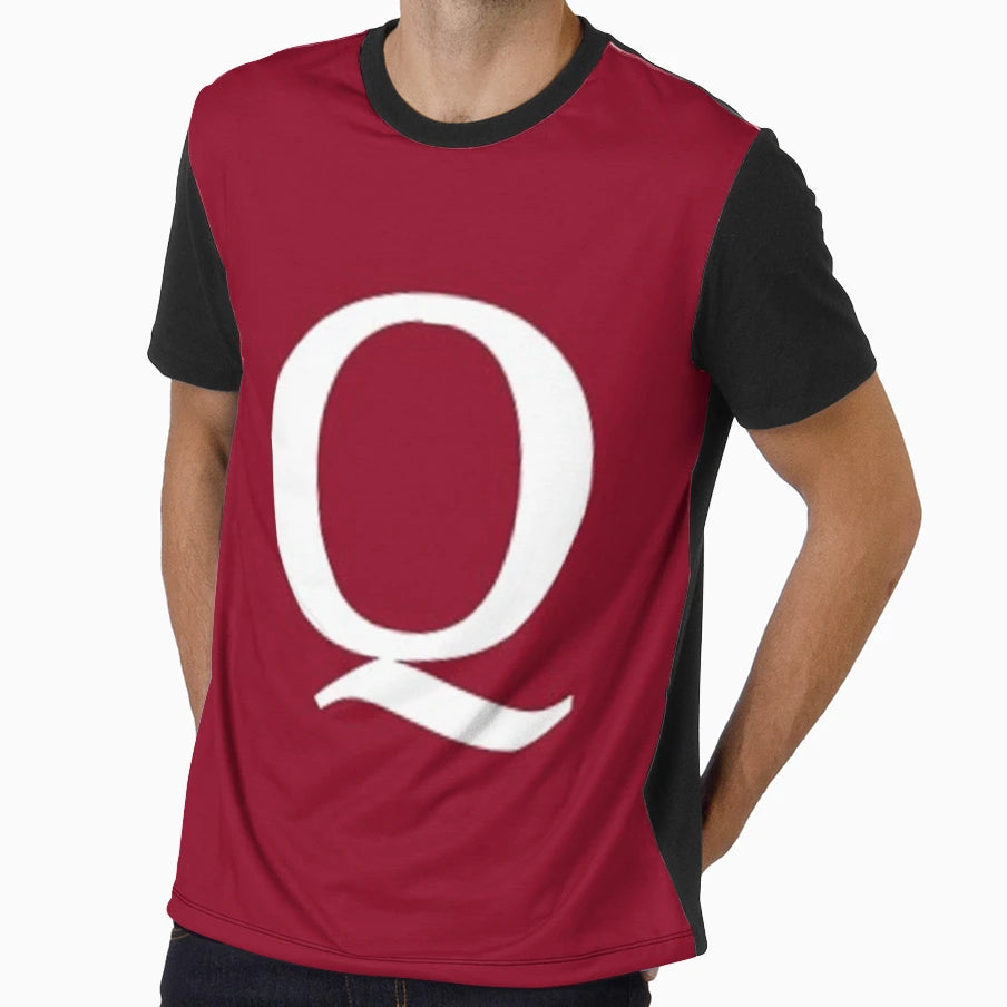 Letter Q Maroon T-Shirt - Streetwear Style Men Women - T-Shirt, Sweatshirt, Hoodie