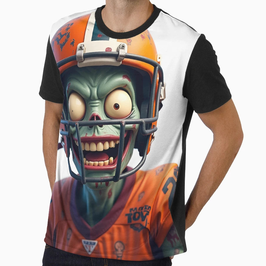 Zombie Football Player Halloween T-Shirt - Fun Novelty Design Men Women - T-Shirt, Sweatshirt, Hoodie