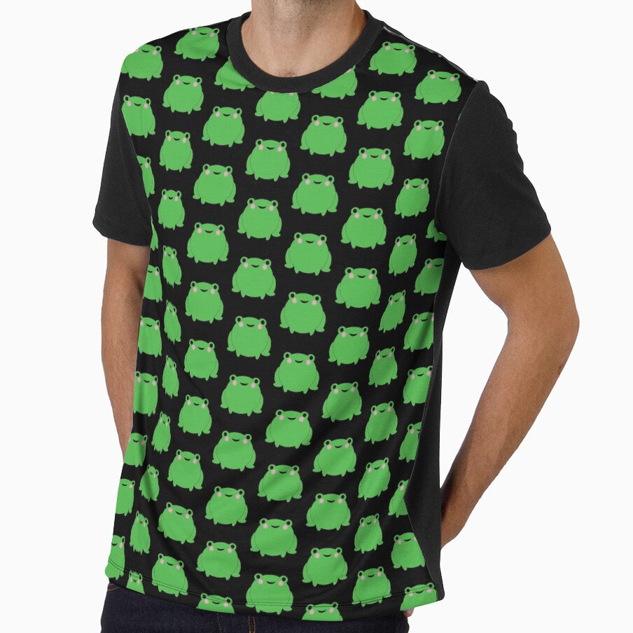 Lil Frog Repeating Black Background by - Adult & Kids T-Shirts, Sweatshirts & Hoodies apparel design preview 1