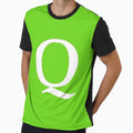 Letter Q Green T-Shirt - Graphic Print Unisex - T-Shirt, Sweatshirt, Hoodie