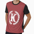 Rustic Red Monogram Letter K T-Shirt - Novelty Apparel Unisex - T-Shirt, Sweatshirt, Hoodie