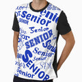 Senior Blue And White T-Shirt - Trendy Graphic Men Women - T-Shirt, Sweatshirt, Hoodie