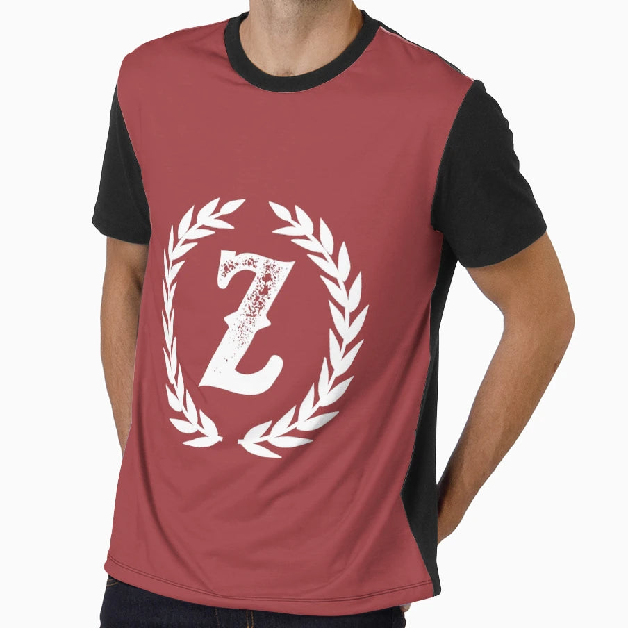 Rustic Red Monogram Letter Z T-Shirt - Streetwear Style for Adults - T-Shirt, Sweatshirt, Hoodie