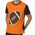 Football Orange Background T-Shirt - Fun Novelty Design for Adults - T-Shirt, Sweatshirt, Hoodie