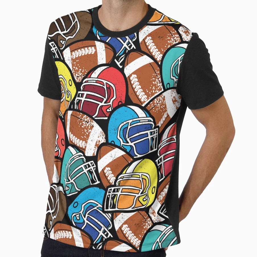 American Football Pattern T-Shirt - Trendy Graphic Men Women - T-Shirt, Sweatshirt, Hoodie