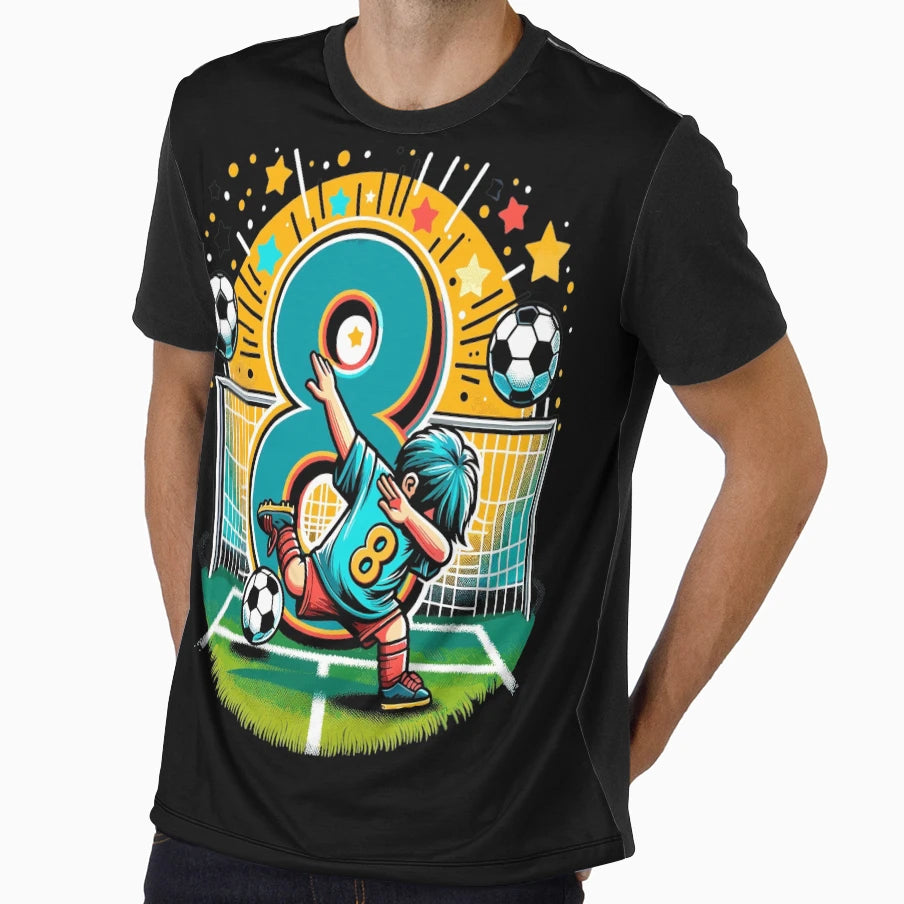 8 Year Old Young Football Birthday T-Shirt - Novelty Apparel for Adults - T-Shirt, Sweatshirt, Hoodie