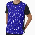 Football Player Pattern Dark Blue T-Shirt - Unique Graphic for Adults - T-Shirt, Sweatshirt, Hoodie