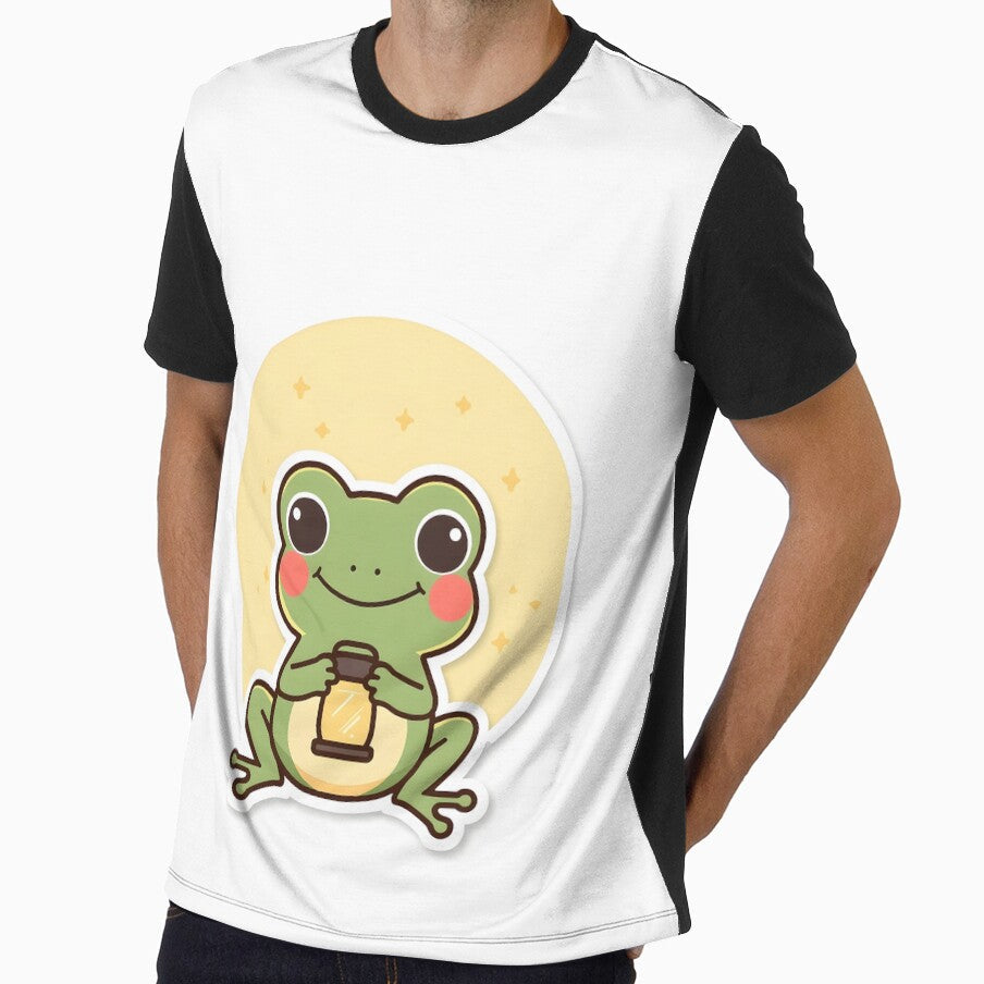 Kawaii Frog Full Moon Lantern Night Sticker by - Adult & Kids T-Shirts, Sweatshirts & Hoodies apparel design preview 1