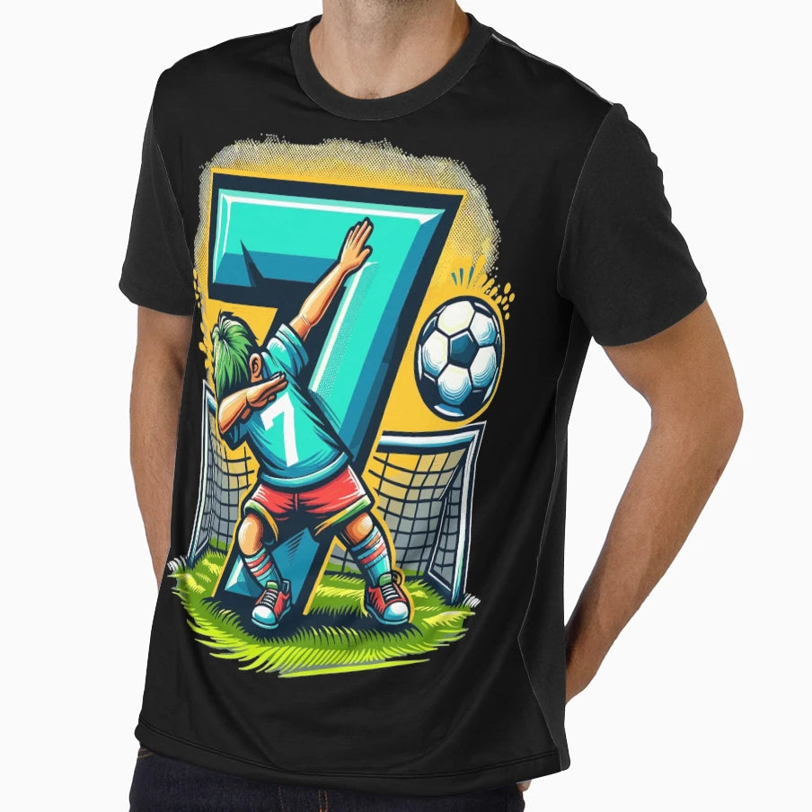 7 Year Old Soccer Birthday T-Shirt - Trendy Graphic for Adults - T-Shirt, Sweatshirt, Hoodie