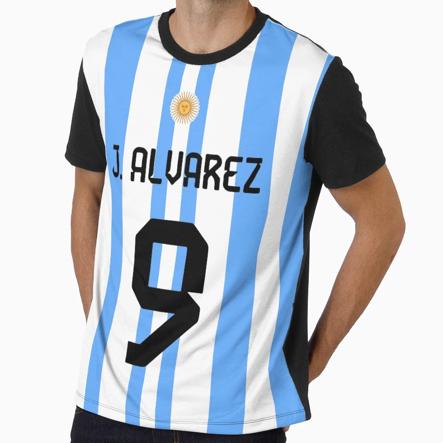 Julian Alvarez Argentina World Cup T-Shirt - Fun Novelty Design Unisex - T-Shirt, Sweatshirt, Hoodie