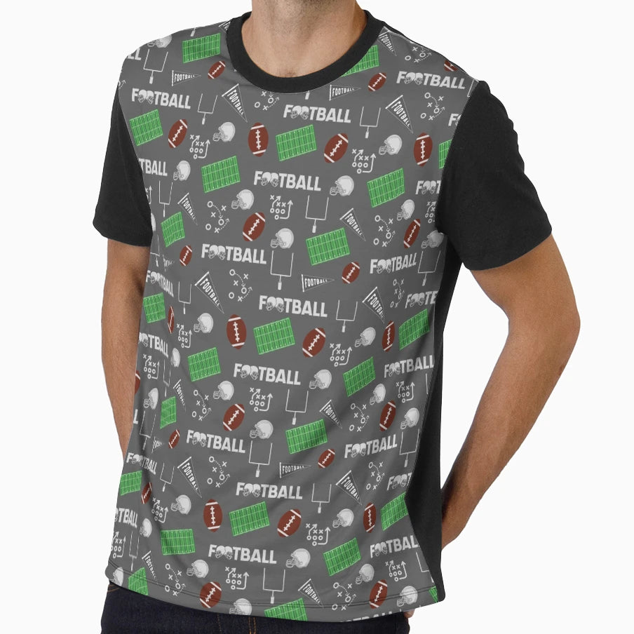Football Fun Dark Gray T-Shirt - Unique Graphic Unisex - T-Shirt, Sweatshirt, Hoodie