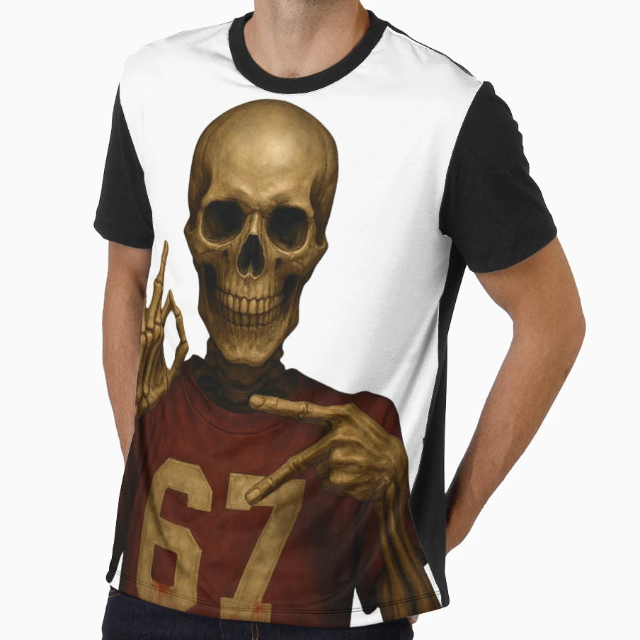 Skeleton 67 Halloween Spirit T-Shirt - Aesthetic Graphic for Adults - T-Shirt, Sweatshirt, Hoodie