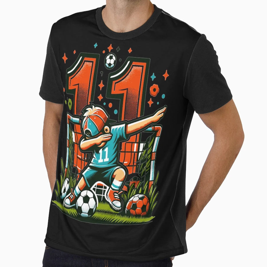 11 Year Old Young Football Birthday T-Shirt - Trendy Graphic Men Women - T-Shirt, Sweatshirt, Hoodie