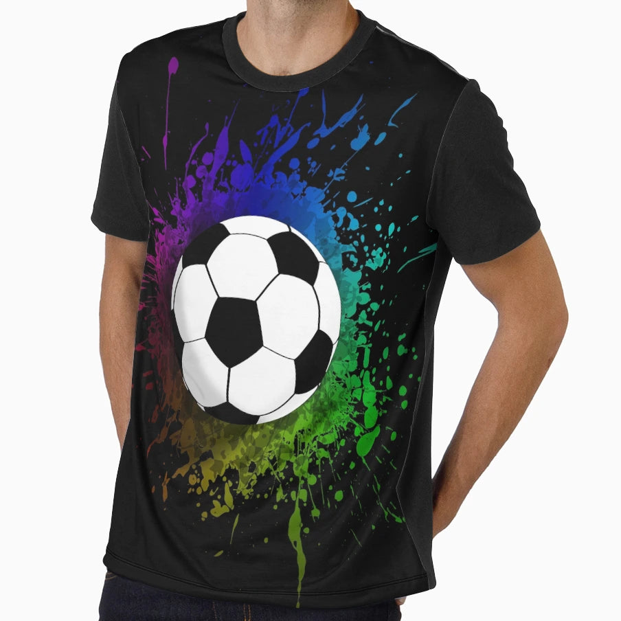 Splatter Rainbow Football Succer T-Shirt - Streetwear Style Unisex - T-Shirt, Sweatshirt, Hoodie