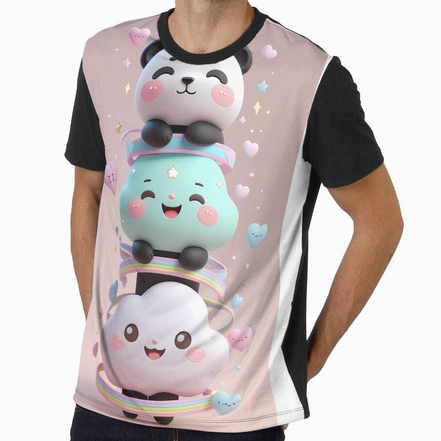 Cute Trio Kawaii Panda Strawberry Cloud Case by - Adult & Kids T-Shirts, Sweatshirts & Hoodies apparel design preview 1
