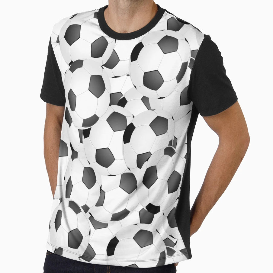 Soccerball Football Pattern T-Shirt - Casual Everyday Wear for Adults - T-Shirt, Sweatshirt, Hoodie