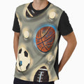 Sports Variety Patterned T-Shirt - Fun Novelty Design Men Women - T-Shirt, Sweatshirt, Hoodie