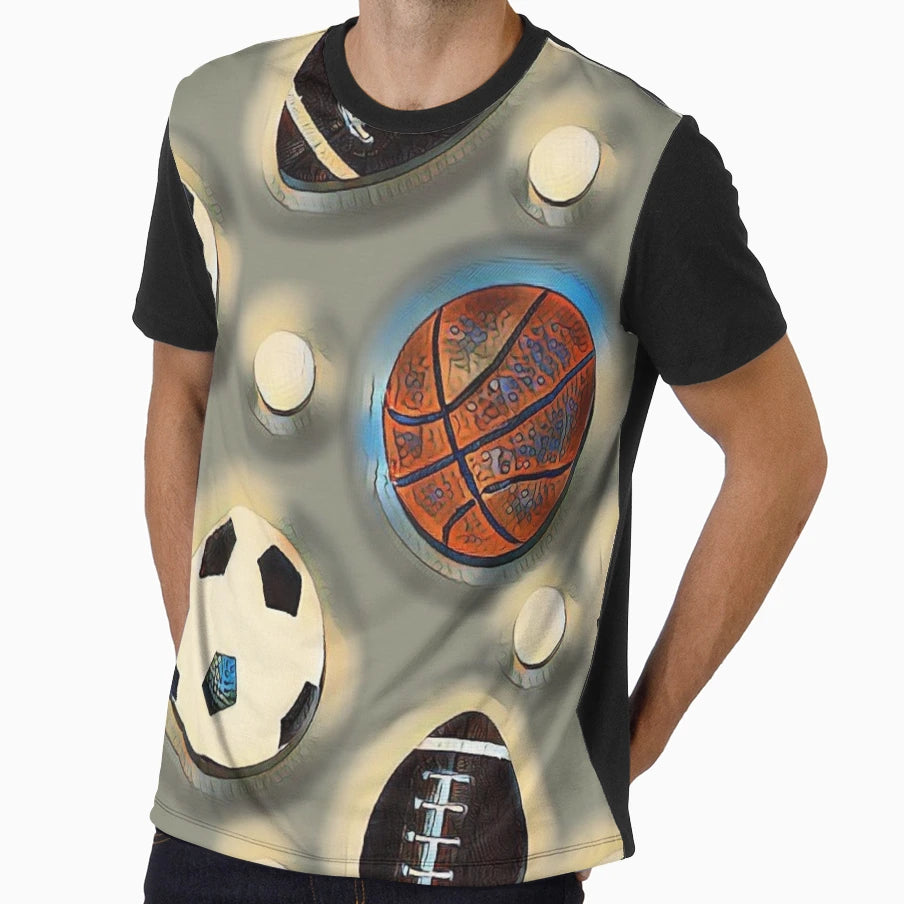 Sports Variety Patterned T-Shirt - Fun Novelty Design Men Women - T-Shirt, Sweatshirt, Hoodie
