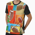 American Football Geometric Pattern T-Shirt - Graphic Print for Adults - T-Shirt, Sweatshirt, Hoodie
