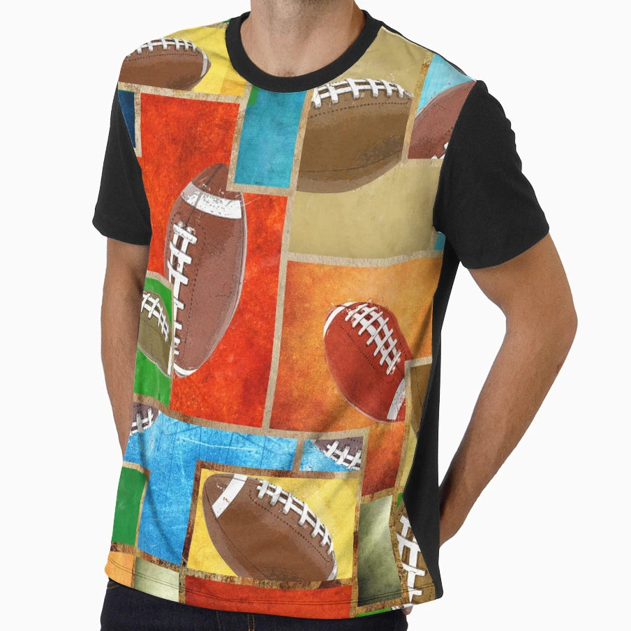 American Football Geometric Pattern T-Shirt - Graphic Print for Adults - T-Shirt, Sweatshirt, Hoodie