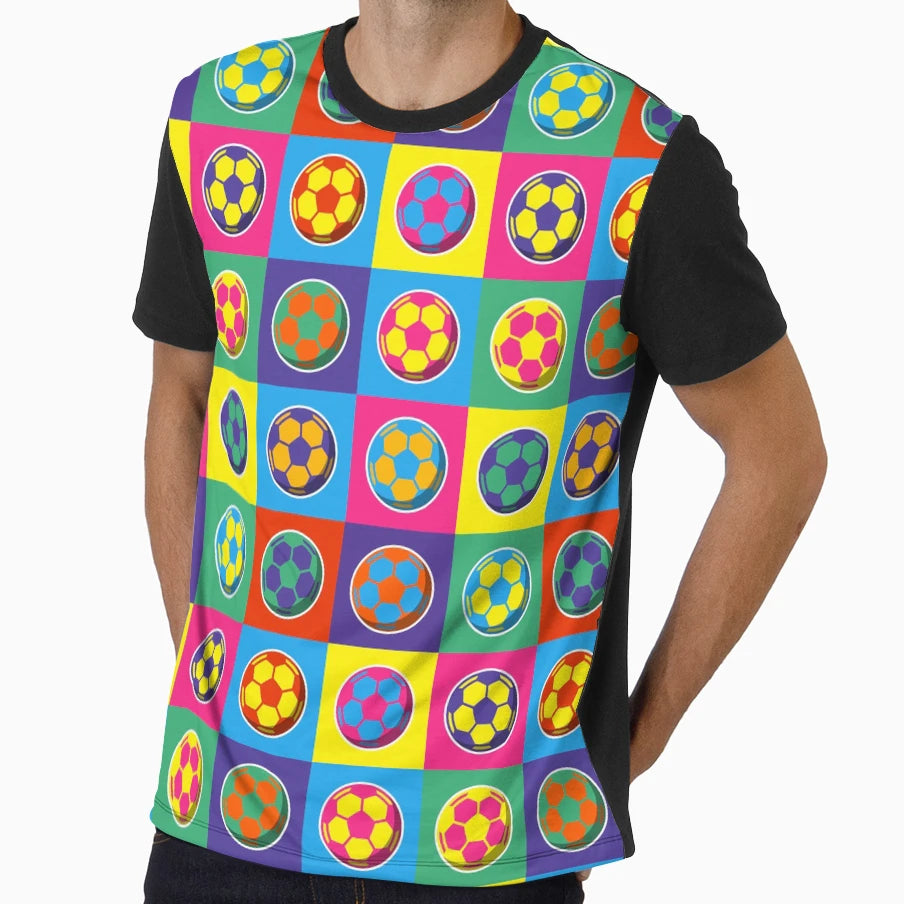 Pop Art Football Pattern T-Shirt - Novelty Apparel Unisex - T-Shirt, Sweatshirt, Hoodie