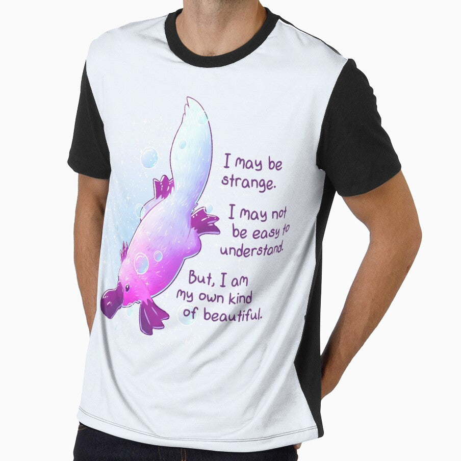 "I am My Own Kind of Beautiful" Platypus by - Adult & Kids T-Shirts, Sweatshirts & Hoodies apparel design preview 1
