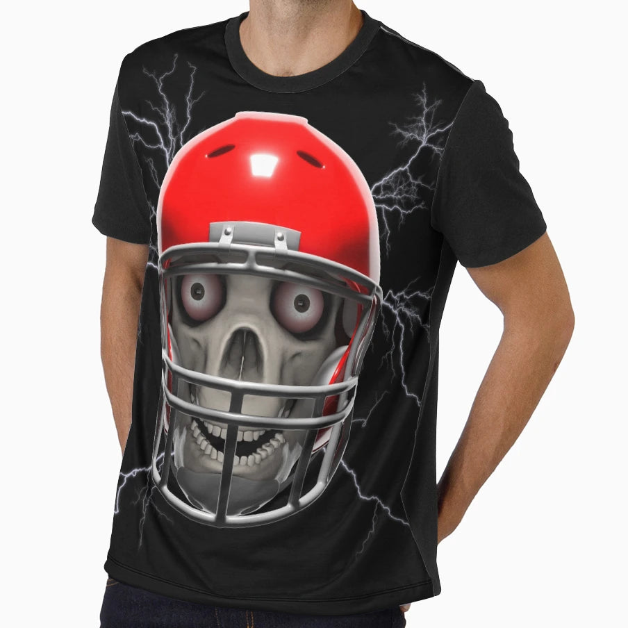 Football Skull T-Shirt - Unique Graphic Men Women - T-Shirt, Sweatshirt, Hoodie
