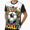 90S Soccer Ball Vibrant Goal Celebration T-Shirt - Unique Graphic Men Women - T-Shirt, Sweatshirt, Hoodie