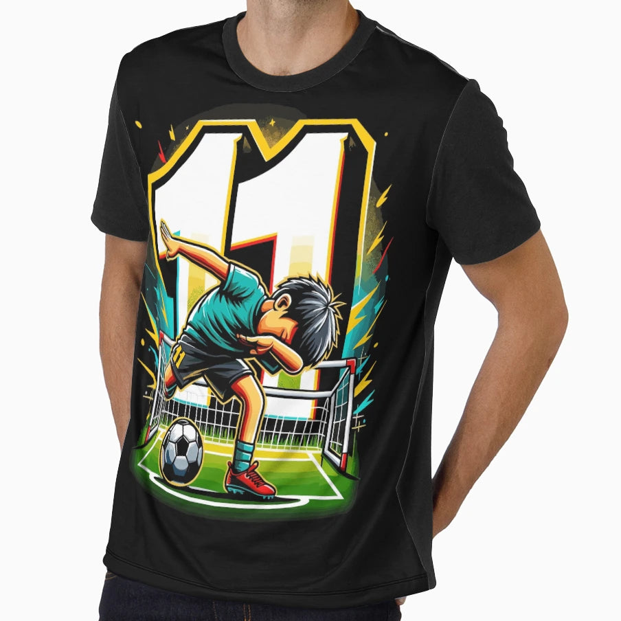 11 Year Old Young Football Birthday T-Shirt - Streetwear Style Men Women - T-Shirt, Sweatshirt, Hoodie