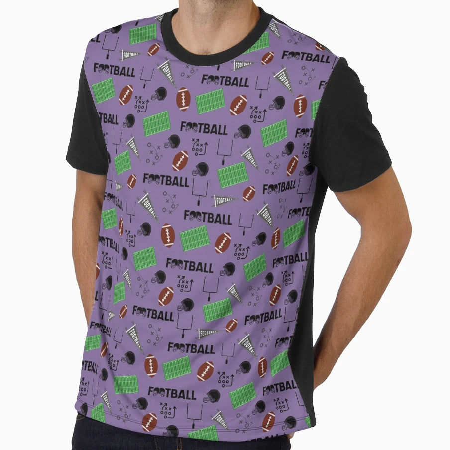 Football Fun Gray Purple T-Shirt - Casual Everyday Wear Unisex - T-Shirt, Sweatshirt, Hoodie