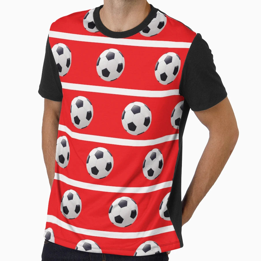 Football Red White Foot0001 T-Shirt - Casual Everyday Wear Men Women - T-Shirt, Sweatshirt, Hoodie