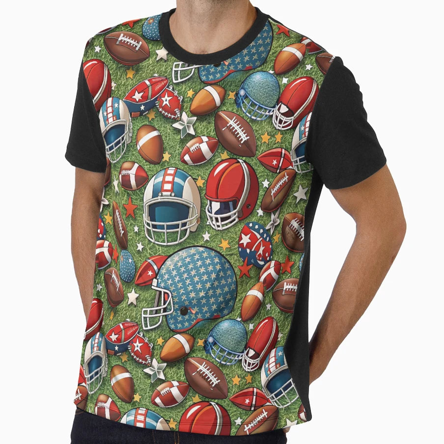 Football Pattern T-Shirt - Aesthetic Graphic Unisex - T-Shirt, Sweatshirt, Hoodie