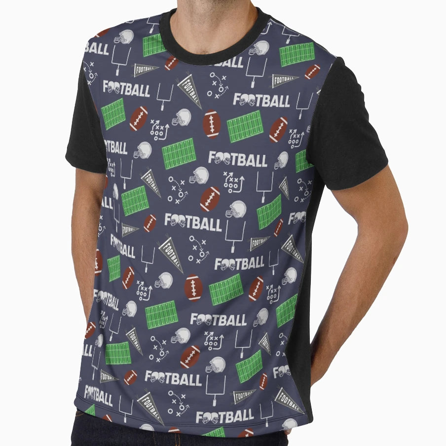 Football Fun Navy Blue T-Shirt - Casual Everyday Wear Men Women - T-Shirt, Sweatshirt, Hoodie