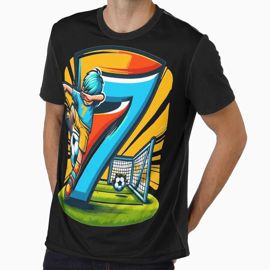 7 Year Old Soccer Birthday T-Shirt - Fun Novelty Design Men Women - T-Shirt, Sweatshirt, Hoodie