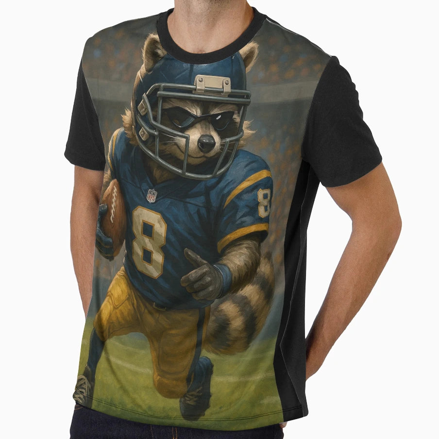 Football Raccoon Ready Game T-Shirt - Unique Graphic for Adults - T-Shirt, Sweatshirt, Hoodie