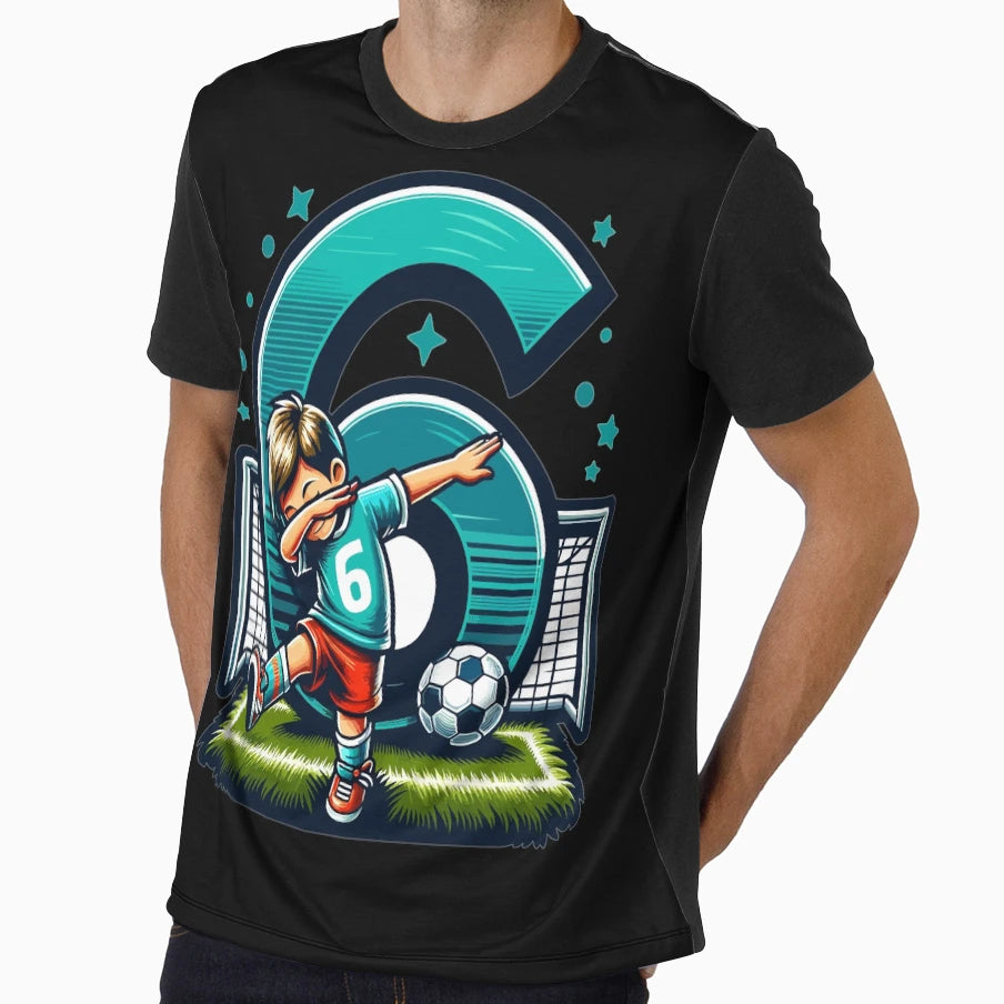 6 Year Old Soccer Birthday T-Shirt - Unique Graphic Men Women - T-Shirt, Sweatshirt, Hoodie