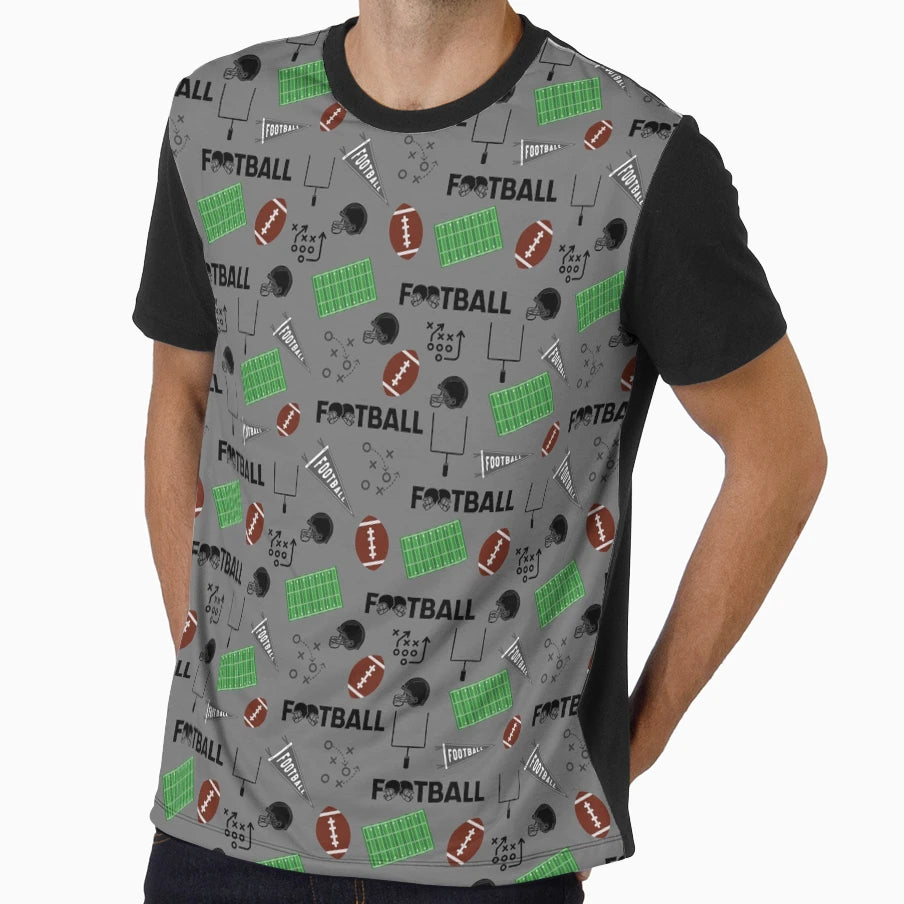 Football Fun Gray T-Shirt - Unique Graphic Men Women - T-Shirt, Sweatshirt, Hoodie