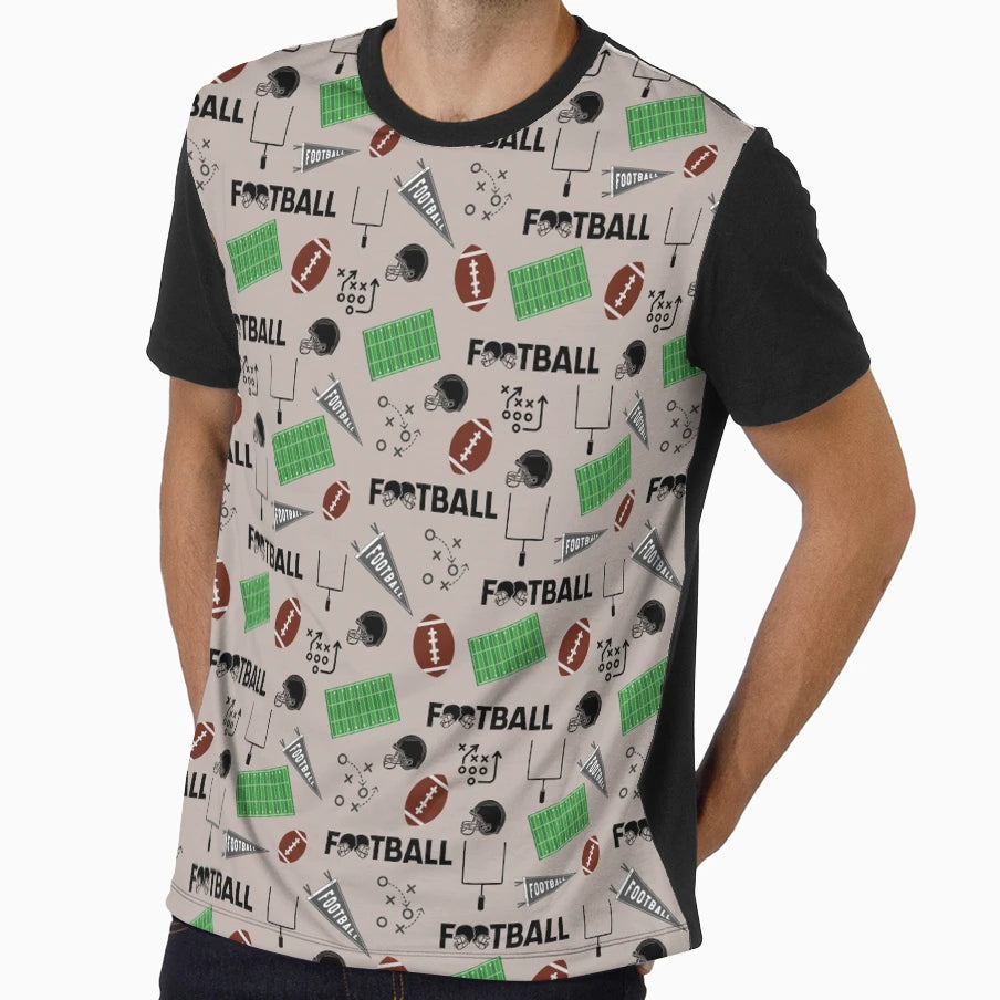 Football Fun Pale Brown T-Shirt - Minimalist Print for Adults - T-Shirt, Sweatshirt, Hoodie