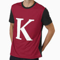 Letter K Maroon T-Shirt - Graphic Print Unisex - T-Shirt, Sweatshirt, Hoodie
