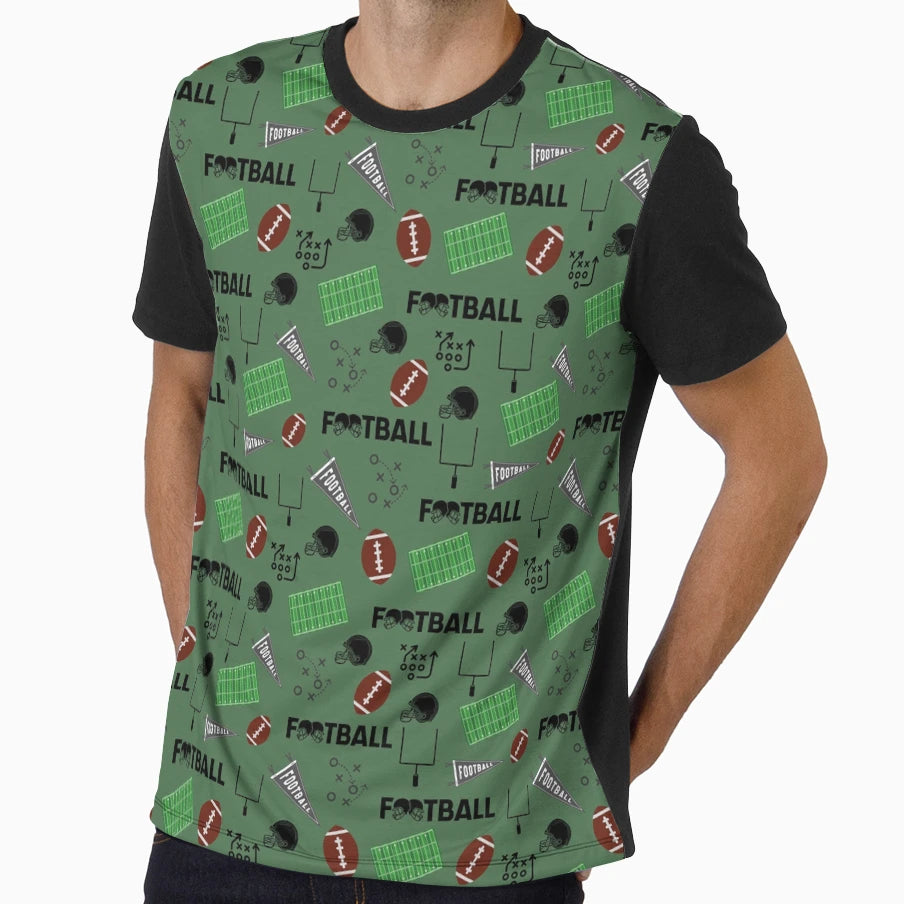 Football Fun Green T-Shirt - Unique Graphic Unisex - T-Shirt, Sweatshirt, Hoodie