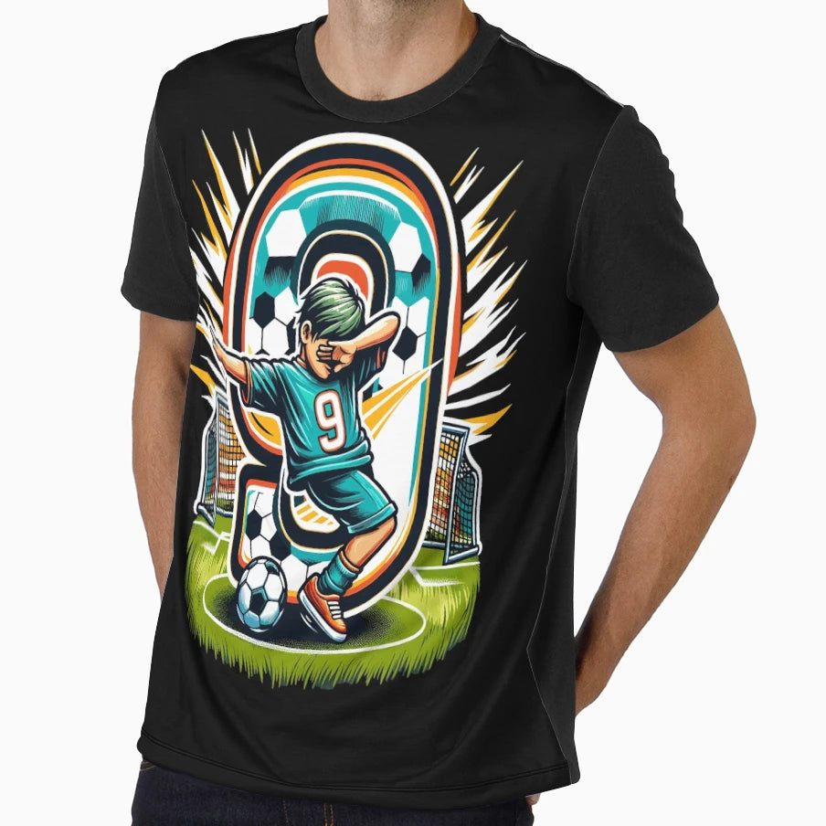 9 Year Old Young Football Birthday T-Shirt - Aesthetic Graphic Unisex - T-Shirt, Sweatshirt, Hoodie