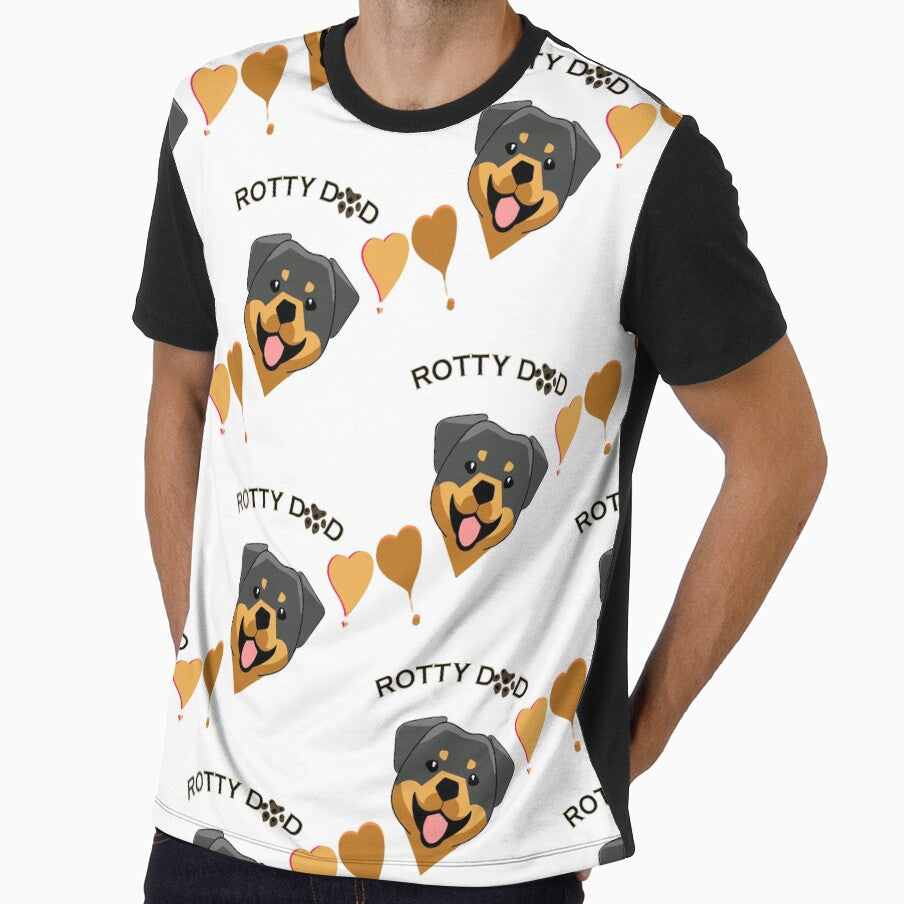 ROTTIE DAD HEAD TILT ROTTWEILER SIMPLISTIC DESIGN by - Adult & Kids T-Shirts, Sweatshirts & Hoodies apparel design preview 1