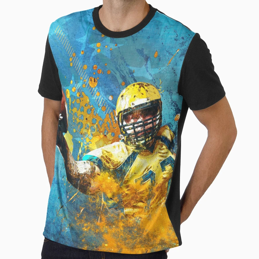 American Football Player Grunge T-Shirt - Minimalist Print for Adults - T-Shirt, Sweatshirt, Hoodie