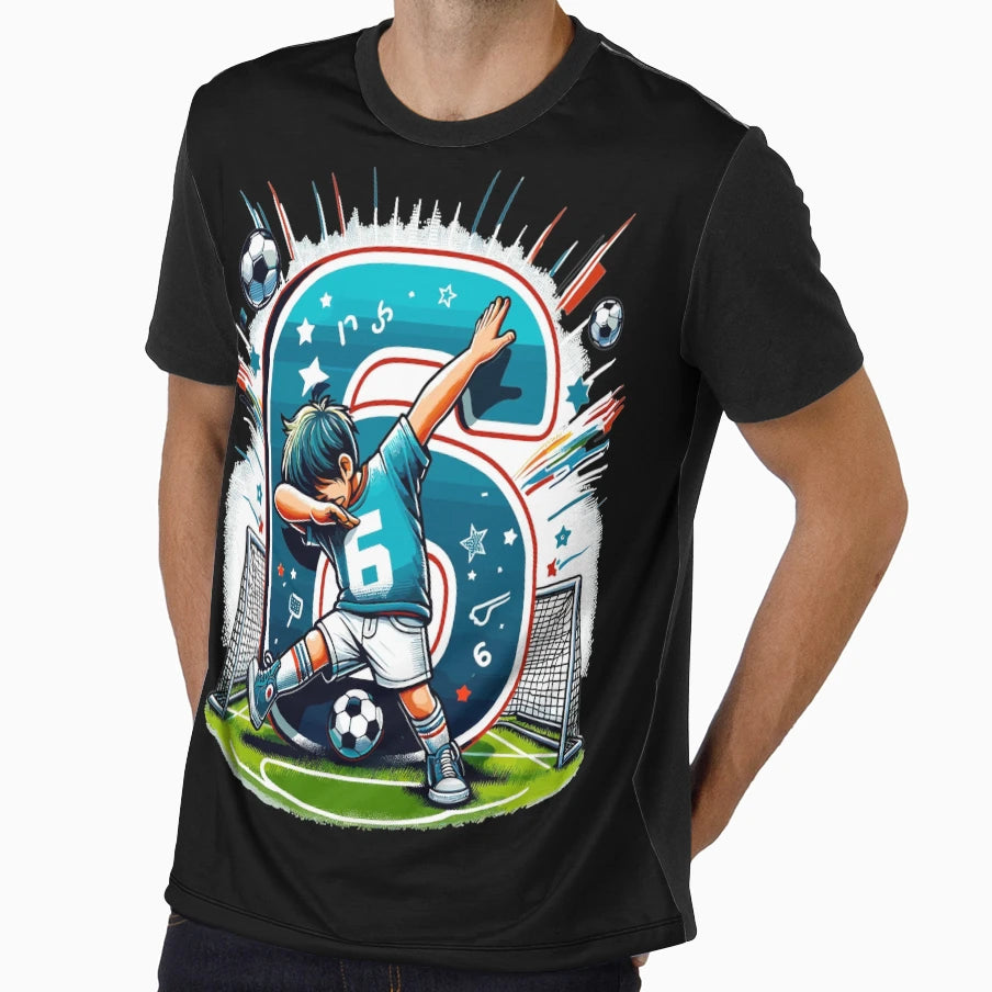 6 Year Old Soccer Birthday T-Shirt - Fun Novelty Design for Adults - T-Shirt, Sweatshirt, Hoodie